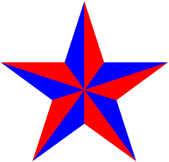 Full size blue-red star