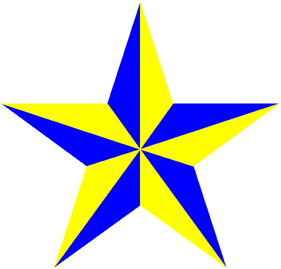 Full size blue-yellow star