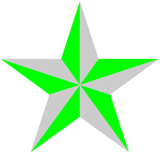 Full size green-gray star