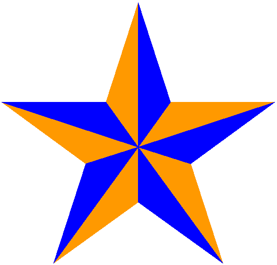 Full size orange-blue star