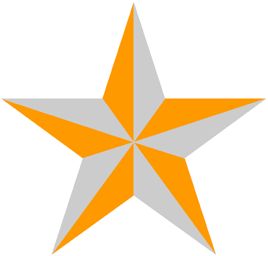 Full size orange-blue star