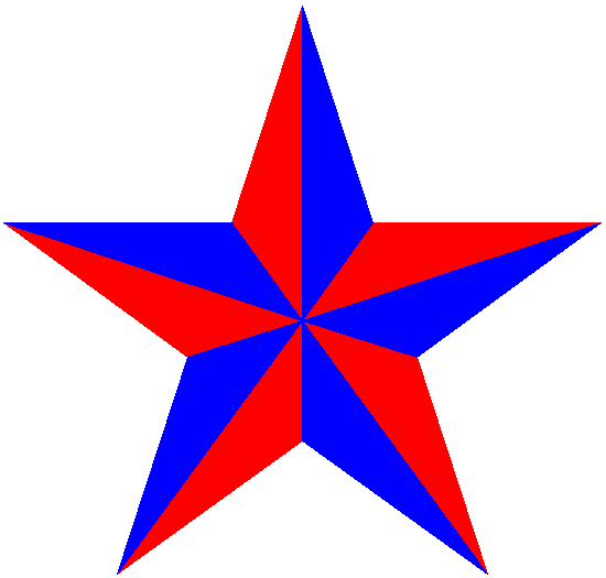 Full size red-blue star