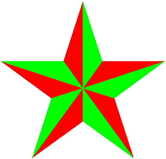 Full size red-green star